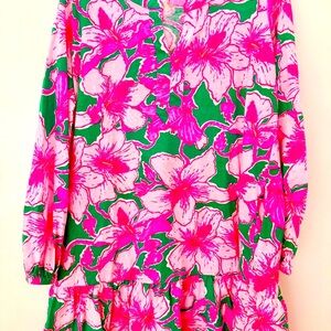 Lilly Pulitzer Kids Dress in Pink and Green Floral